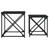 Tables basses gigognes 2 pcs noir bois d'ingénierie