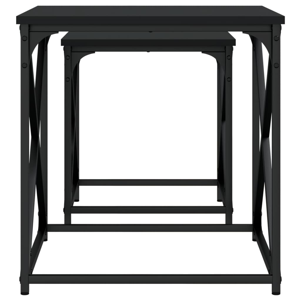 Nesting Coffee Tables 2 pcs Black Engineered Wood