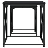 Tables basses gigognes 2 pcs noir bois d'ingénierie