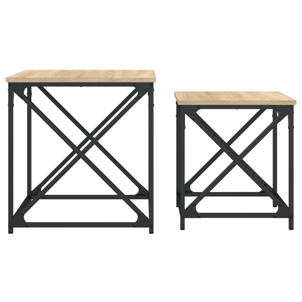 Tables basses gigognes 2 pcs chêne sonoma bois d'ingénierie