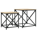 Tables basses gigognes 2 pcs chêne sonoma bois d'ingénierie