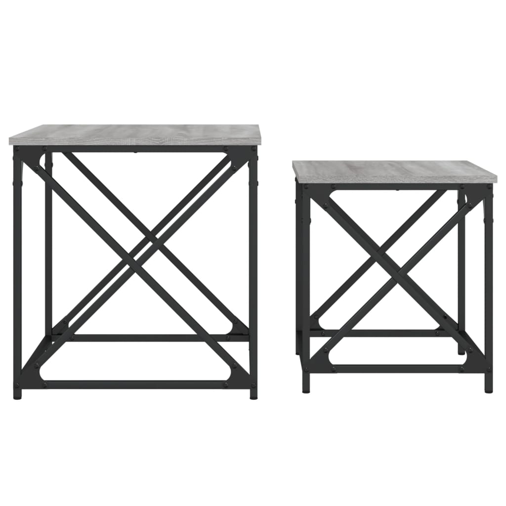 Nesting Coffee Tables 2 pcs Sonoma Gray Engineered Wood