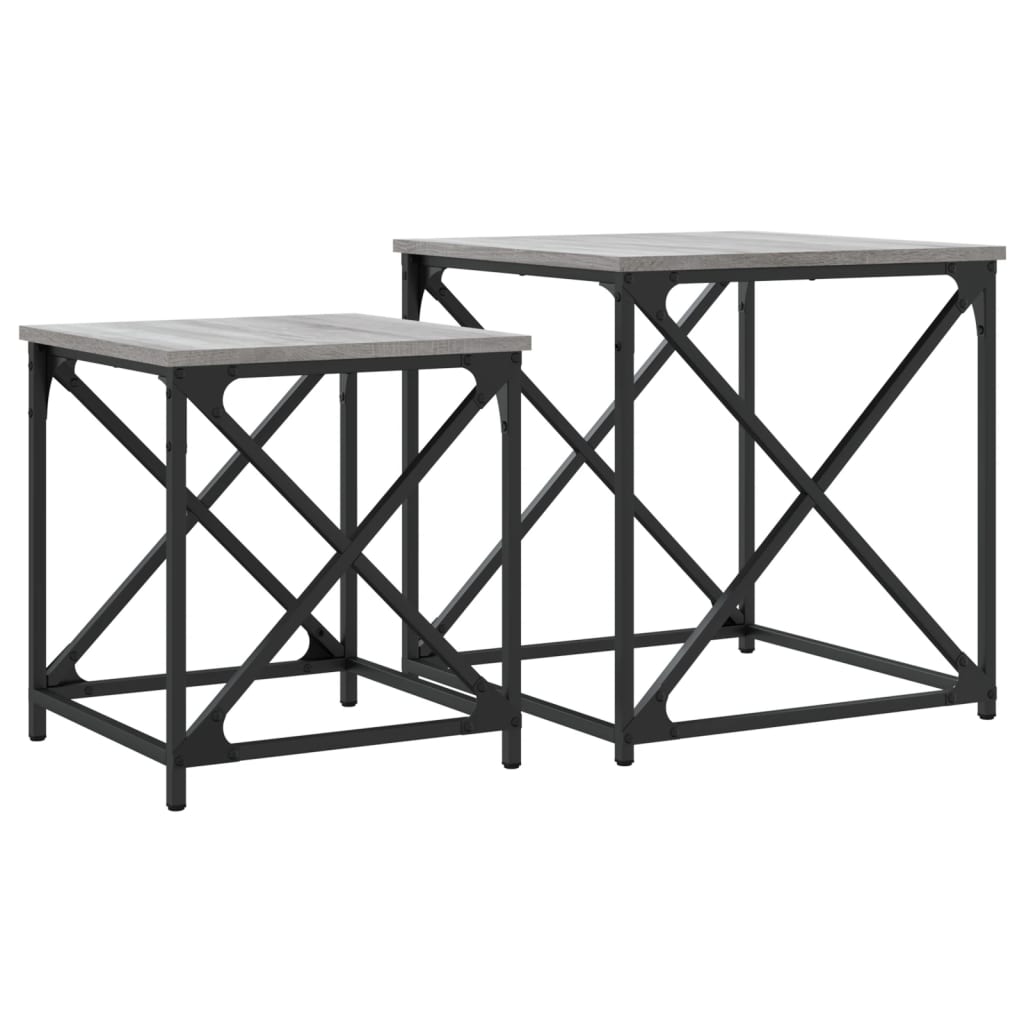 Nesting Coffee Tables 2 pcs Sonoma Gray Engineered Wood