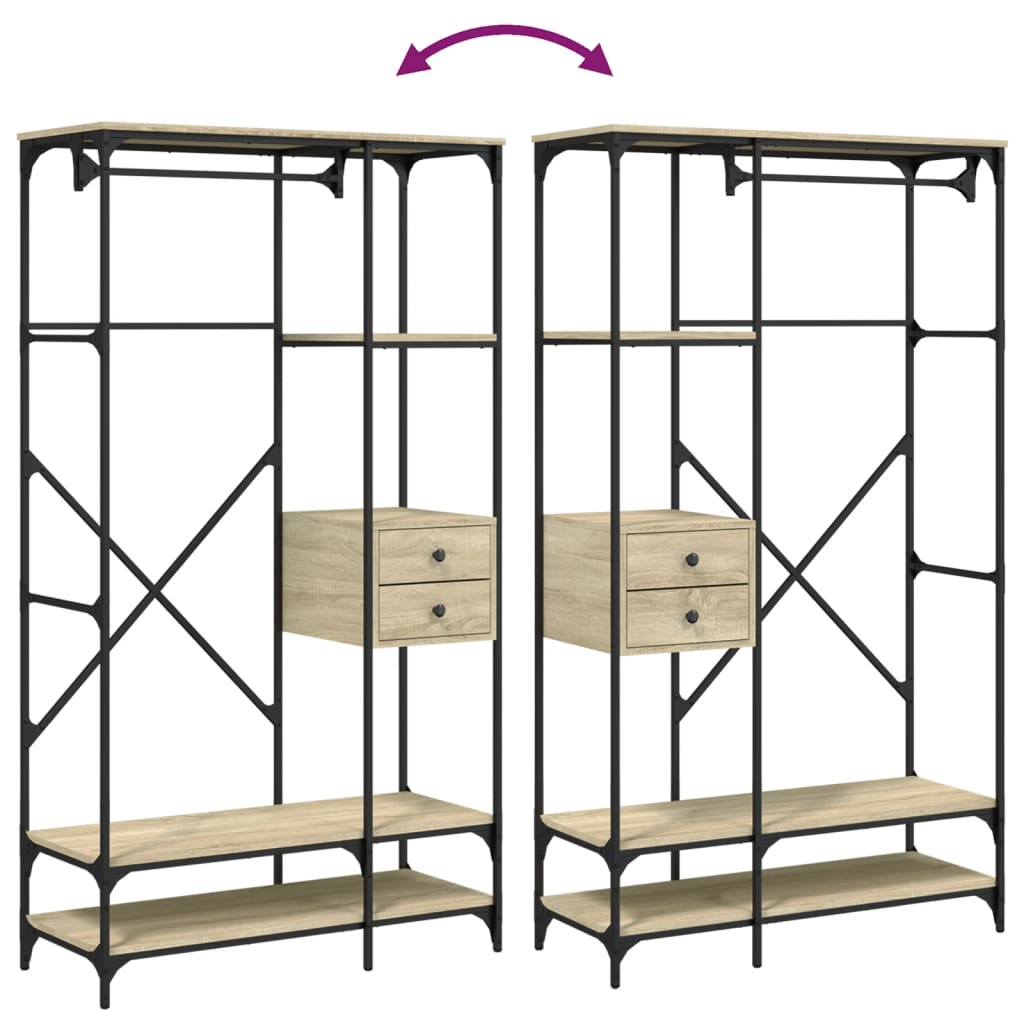 Schubladenschrank aus Sonoma-Eiche, 100 x 40 x 180 cm, Holzwerkstoff