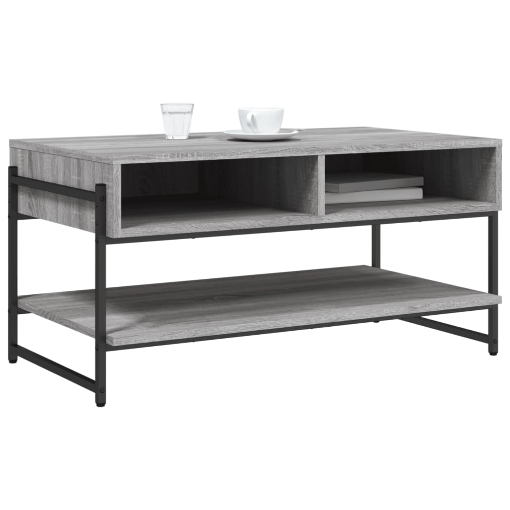 Sonoma grauer Couchtisch 90x50x45 cm, Holzwerkstoff