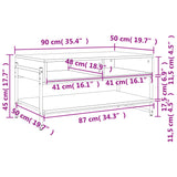 Sonoma grauer Couchtisch 90x50x45 cm, Holzwerkstoff