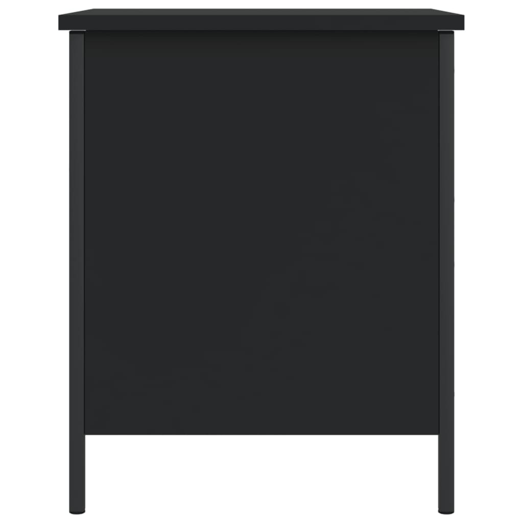 Banc de rangement noir 40x42,5x50 cm bois d'ingénierie