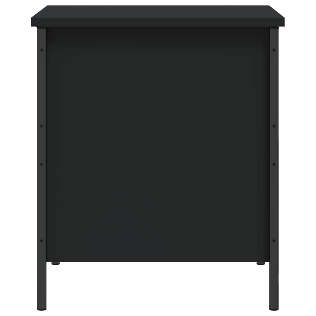 Banc de rangement noir 40x42,5x50 cm bois d'ingénierie