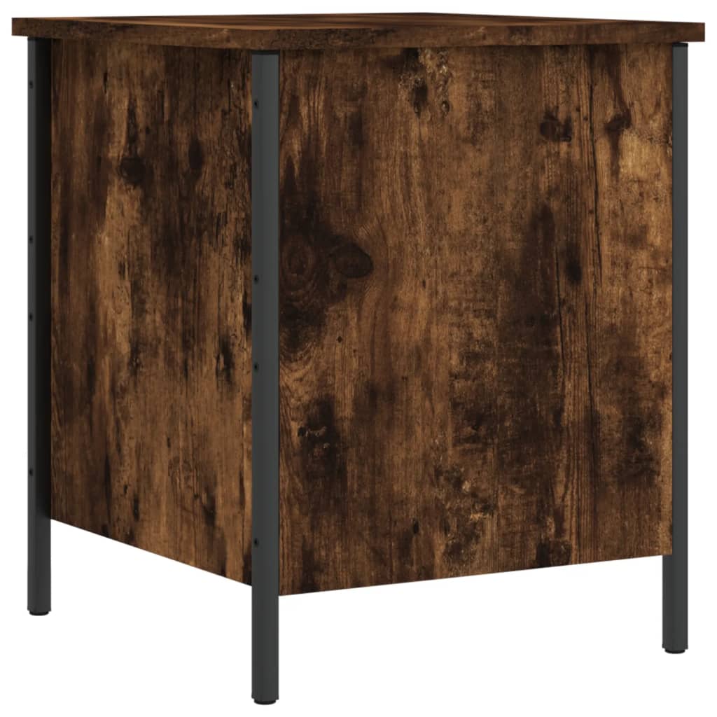 Banc de rangement chêne fumé 40x42,5x50 cm bois d'ingénierie