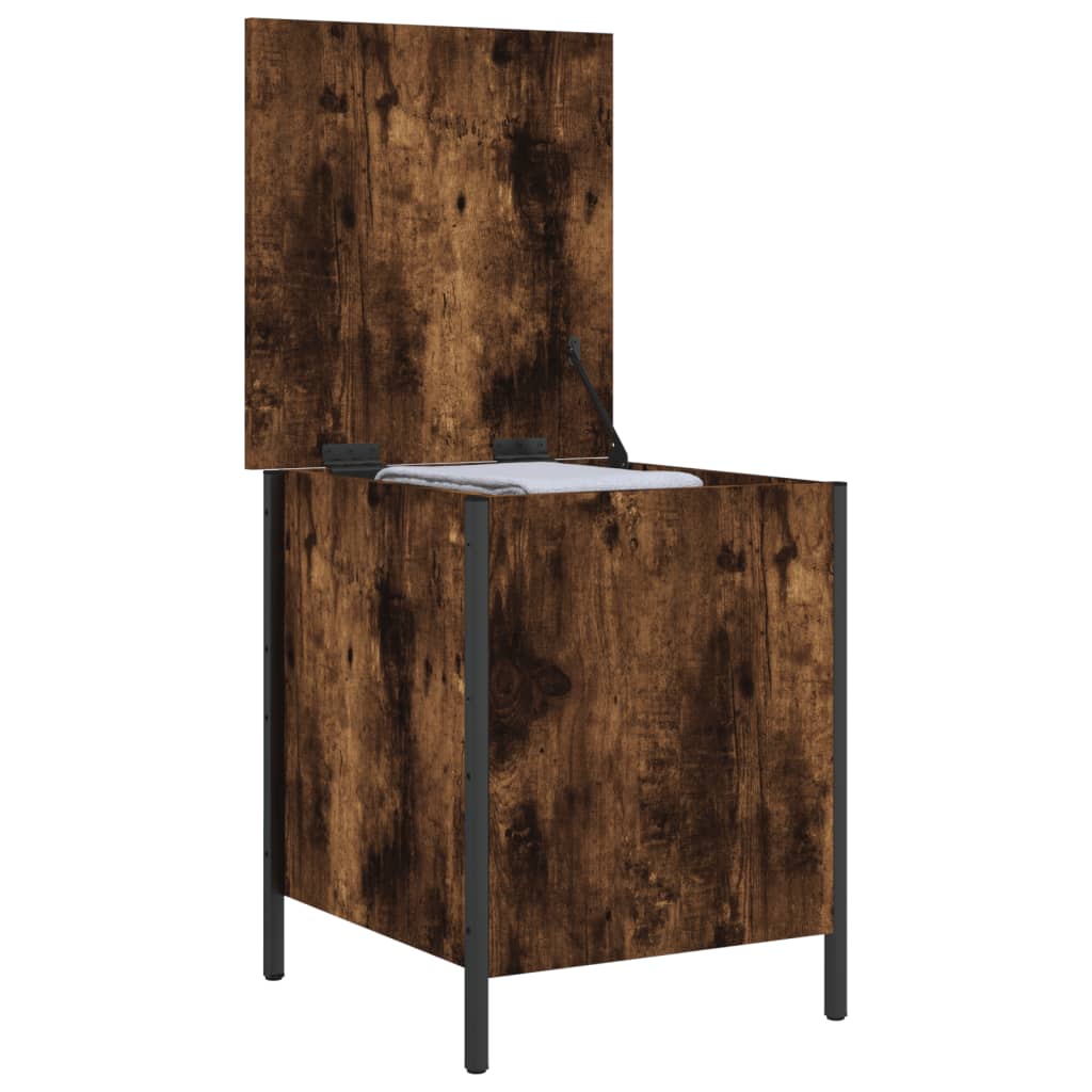 Banc de rangement chêne fumé 40x42,5x50 cm bois d'ingénierie