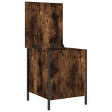 Banc de rangement chêne fumé 40x42,5x50 cm bois d'ingénierie