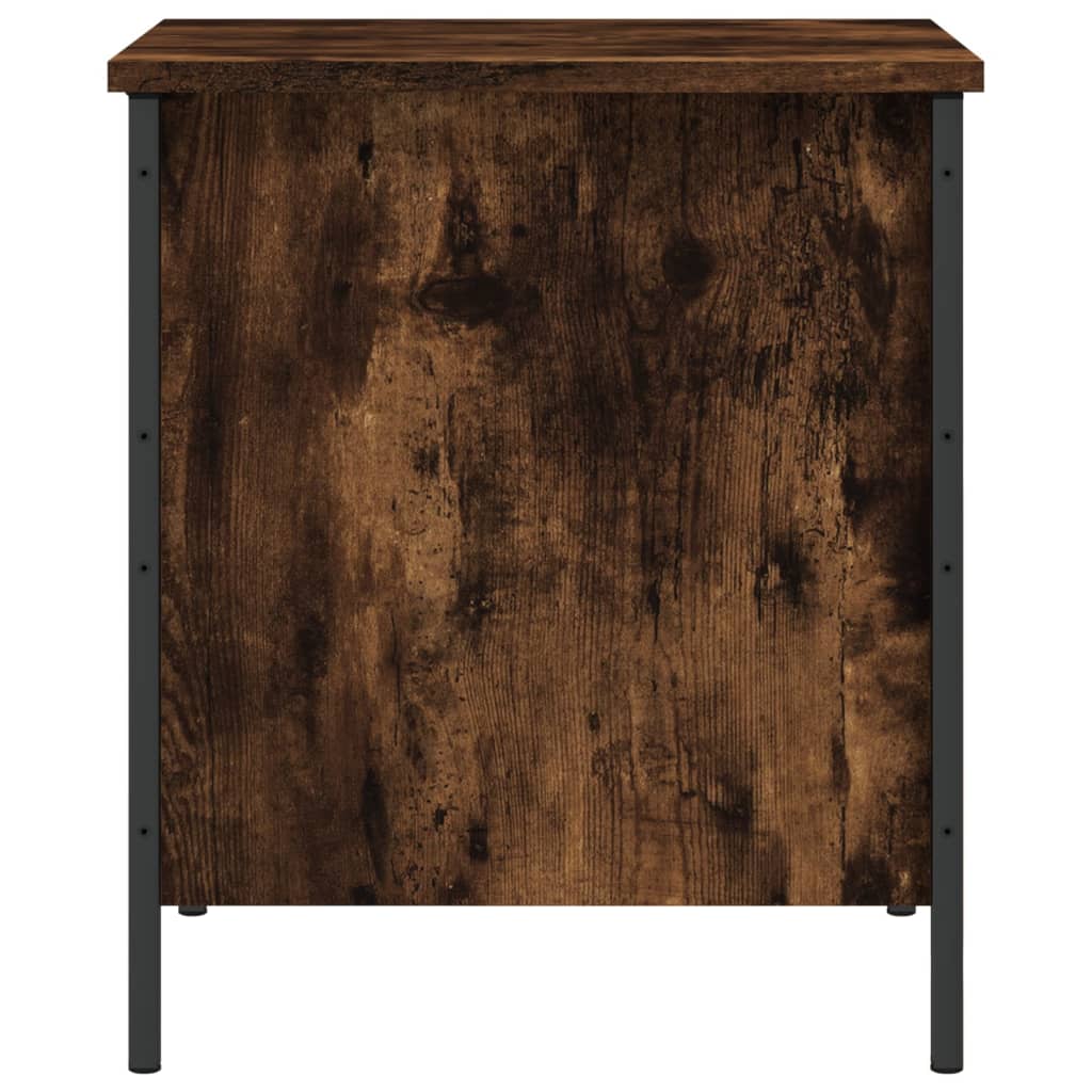 Banc de rangement chêne fumé 40x42,5x50 cm bois d'ingénierie