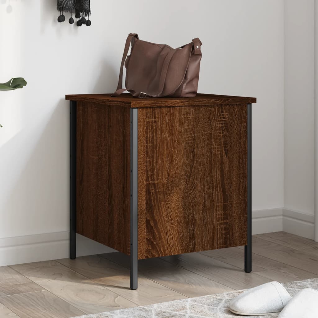 Banc de rangement chêne marron 40x42,5x50 cm bois d'ingénierie