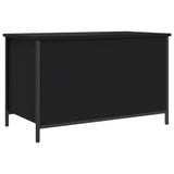 Banc de rangement noir 80x42,5x50 cm bois d'ingénierie