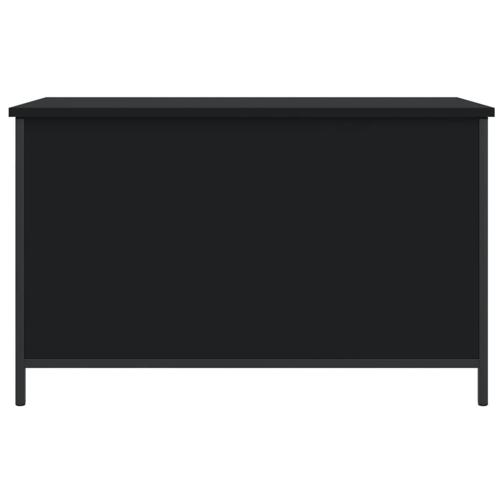 Banc de rangement noir 80x42,5x50 cm bois d'ingénierie