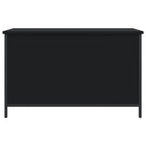 Banc de rangement noir 80x42,5x50 cm bois d'ingénierie