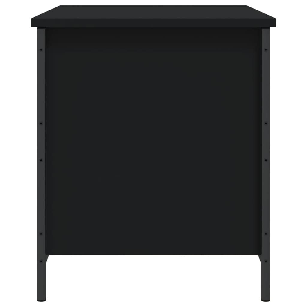 Banc de rangement noir 80x42,5x50 cm bois d'ingénierie