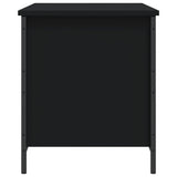 Banc de rangement noir 80x42,5x50 cm bois d'ingénierie