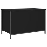 Banc de rangement noir 80x42,5x50 cm bois d'ingénierie