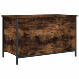 Banc de rangement chêne fumé 80x42,5x50 cm bois d'ingénierie