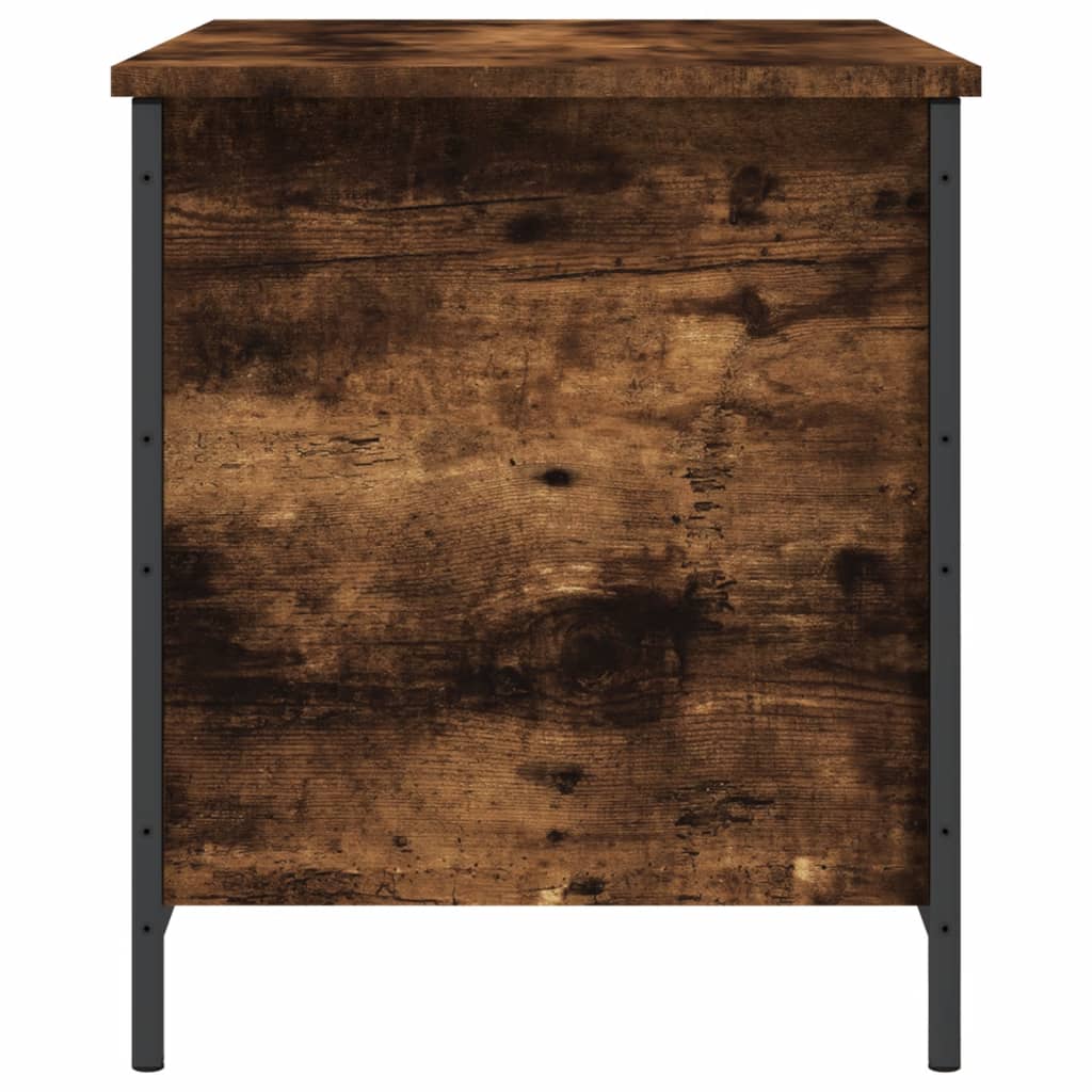 Banc de rangement chêne fumé 80x42,5x50 cm bois d'ingénierie