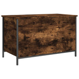 Banc de rangement chêne fumé 80x42,5x50 cm bois d'ingénierie