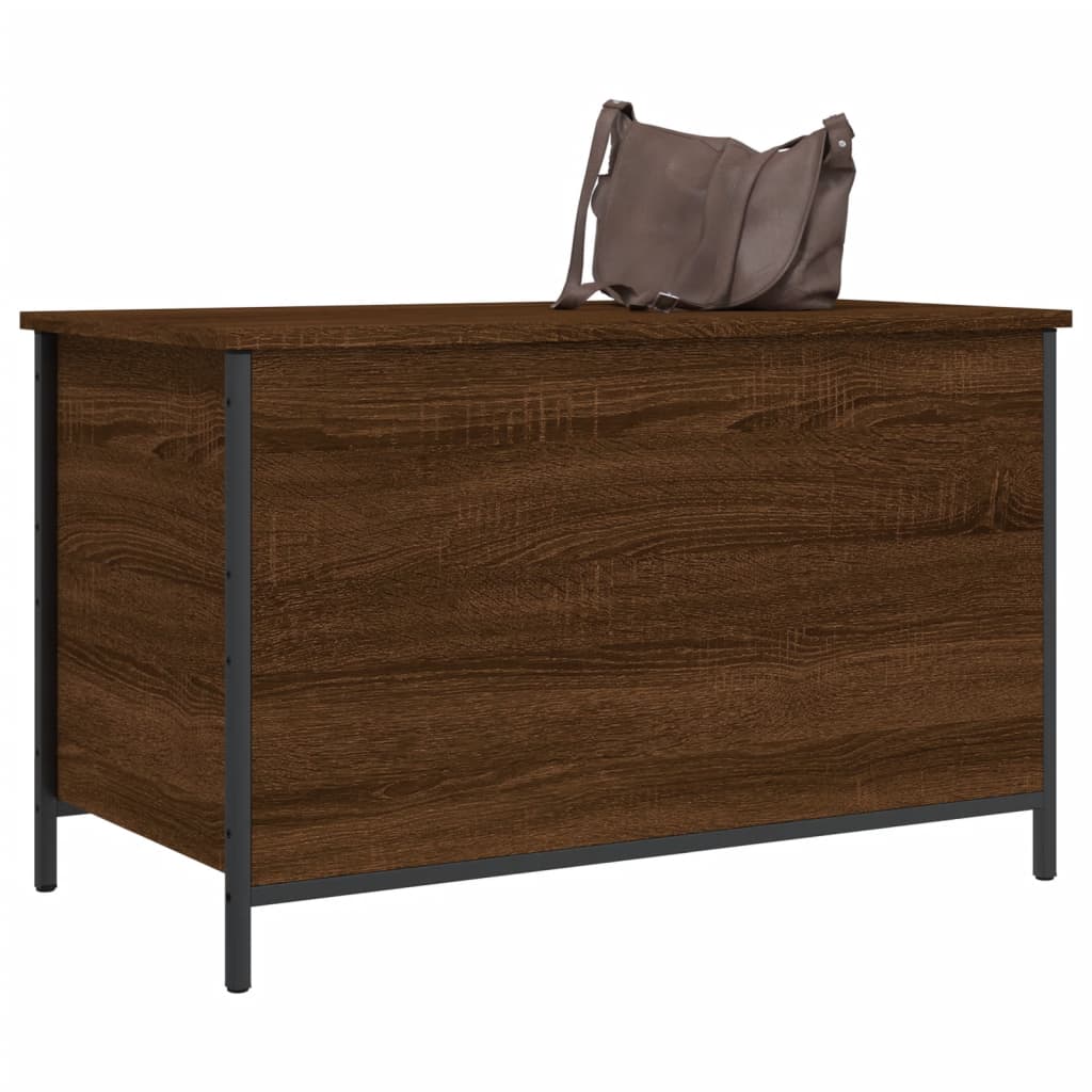 Banc de rangement chêne marron 80x42,5x50 cm bois d'ingénierie