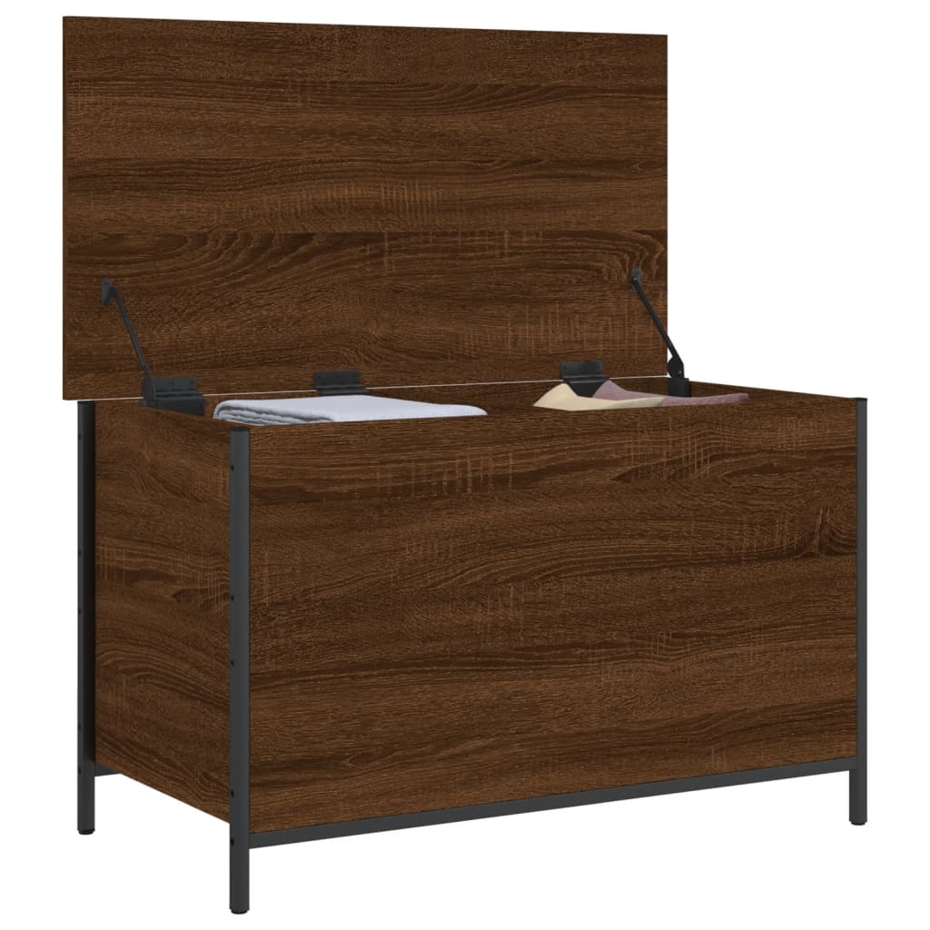 Banc de rangement chêne marron 80x42,5x50 cm bois d'ingénierie