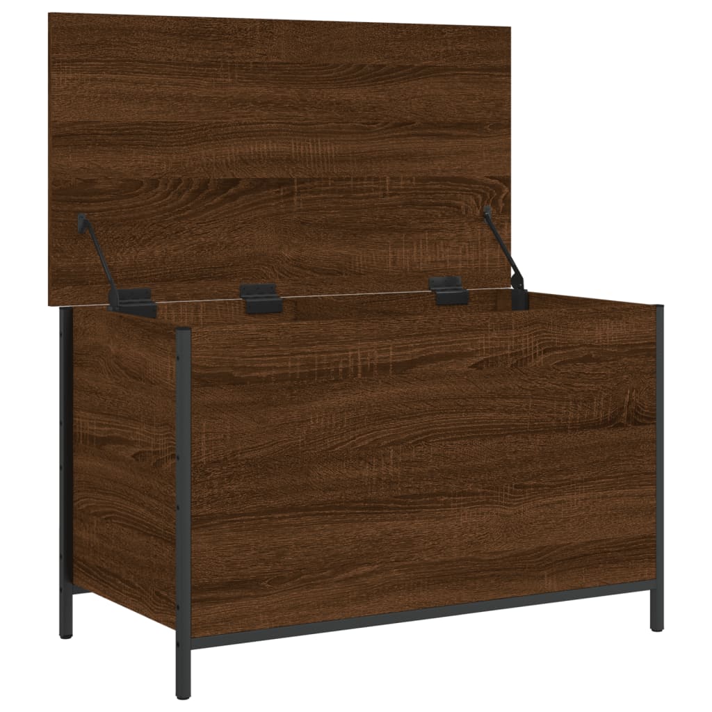 Banc de rangement chêne marron 80x42,5x50 cm bois d'ingénierie