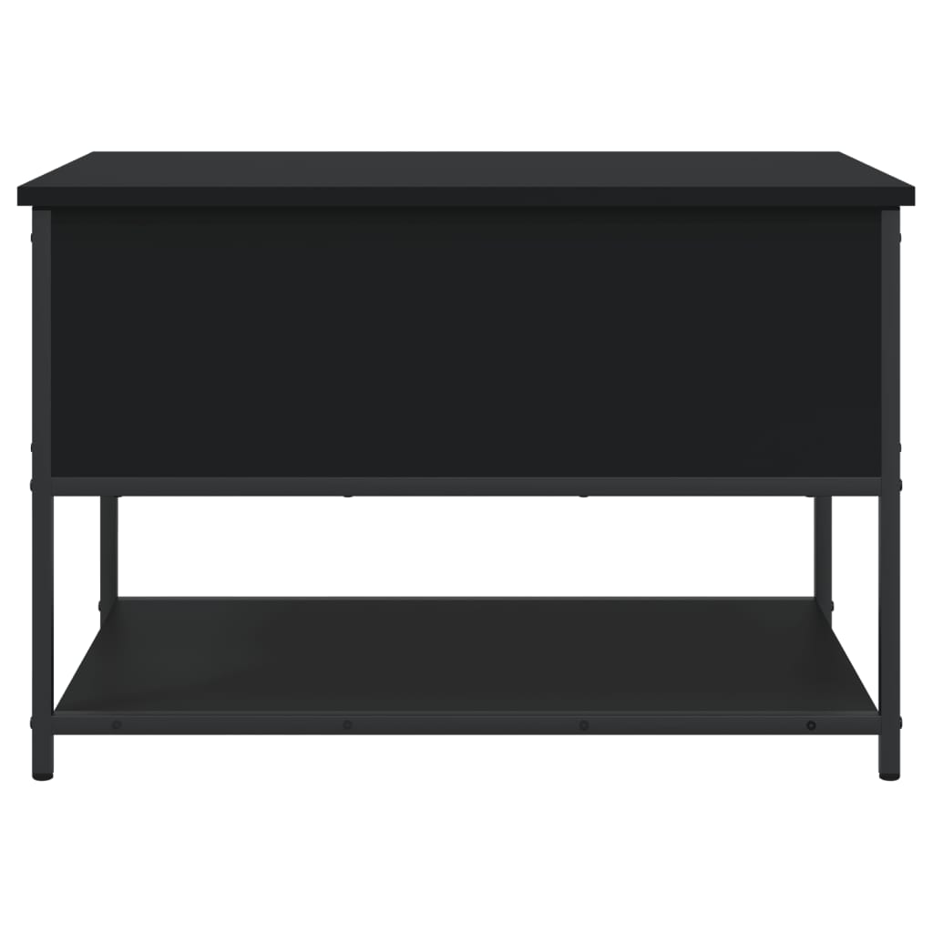 Banc de rangement noir 70x42,5x47 cm bois d'ingénierie