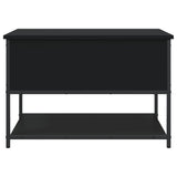 Banc de rangement noir 70x42,5x47 cm bois d'ingénierie