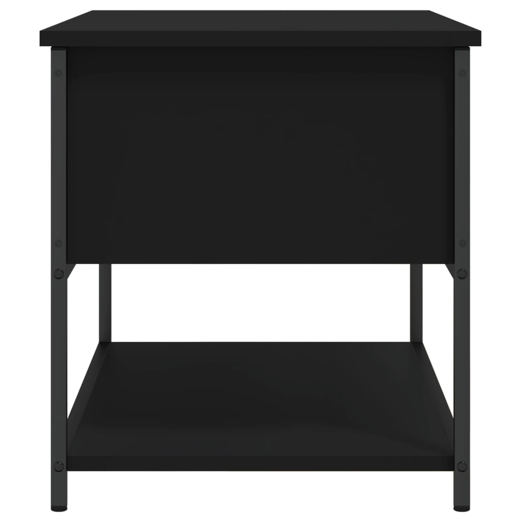 Banc de rangement noir 70x42,5x47 cm bois d'ingénierie