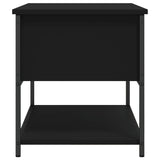 Banc de rangement noir 70x42,5x47 cm bois d'ingénierie