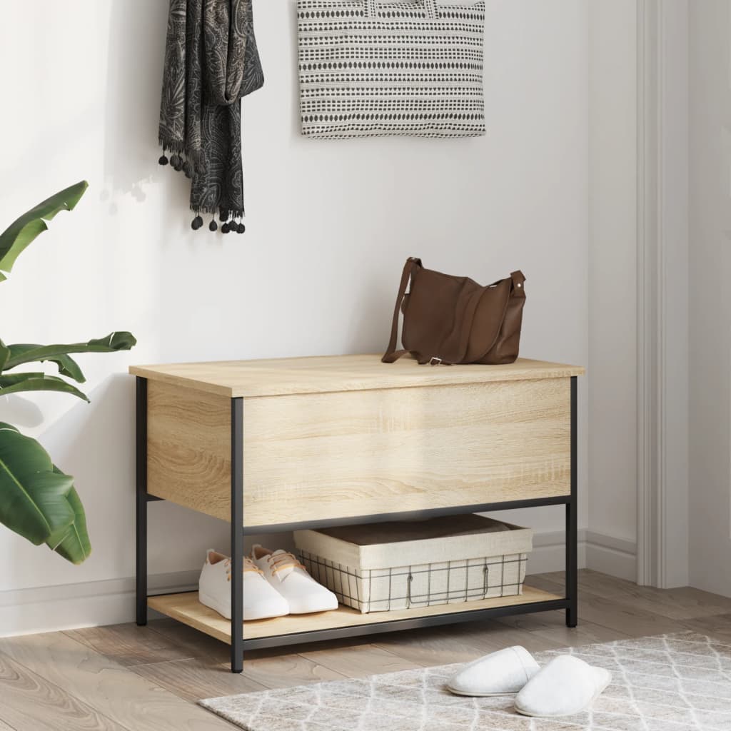 Banc de rangement chêne sonoma 70x42,5x47 cm bois d'ingénierie