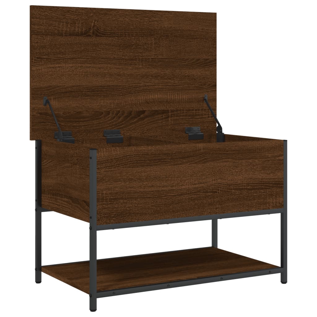 Banc de rangement chêne marron 70x42,5x47 cm bois d'ingénierie