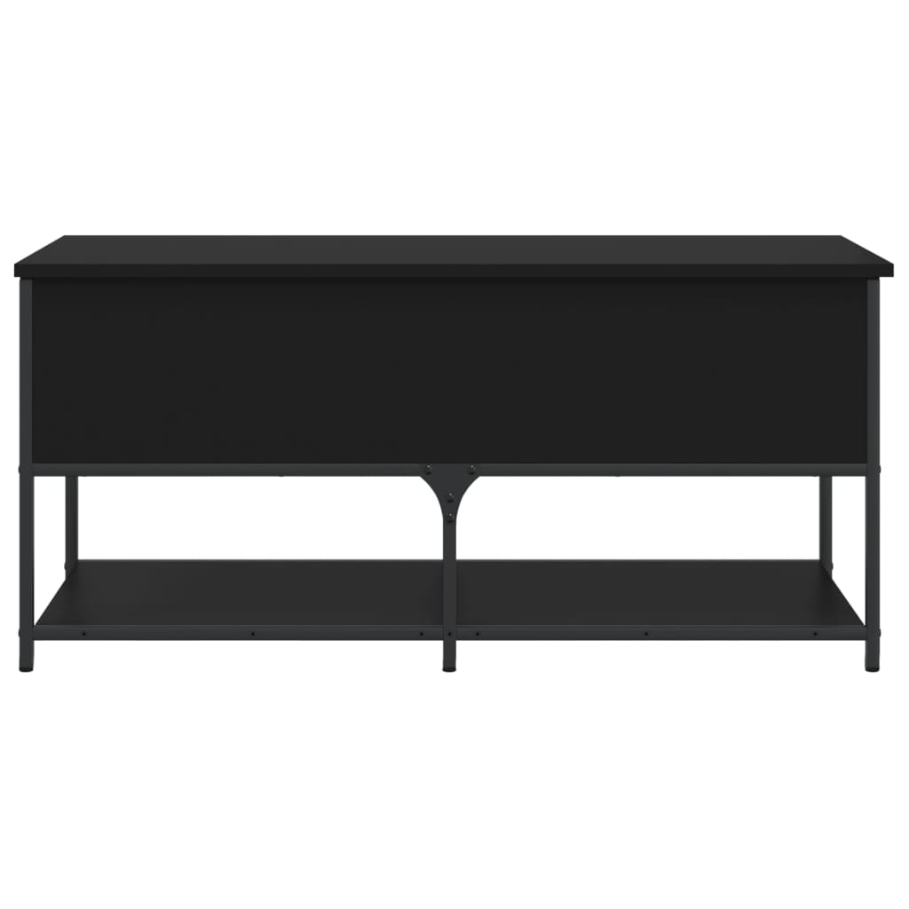 Banc de rangement noir 100x42,5x47 cm bois d'ingénierie