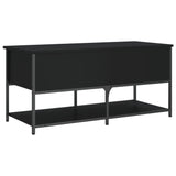 Banc de rangement noir 100x42,5x47 cm bois d'ingénierie