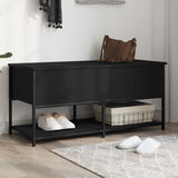 Banc de rangement noir 100x42,5x47 cm bois d'ingénierie