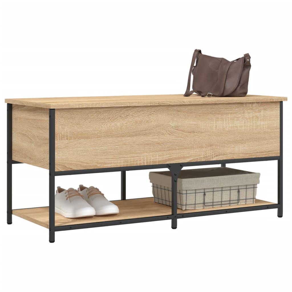 Banc de rangement chêne sonoma 100x42,5x47 cm bois d'ingénierie