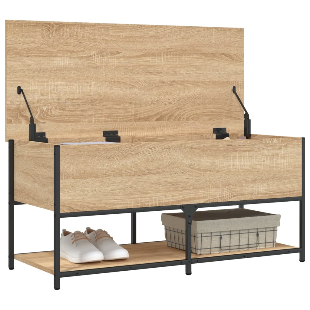 Banc de rangement chêne sonoma 100x42,5x47 cm bois d'ingénierie