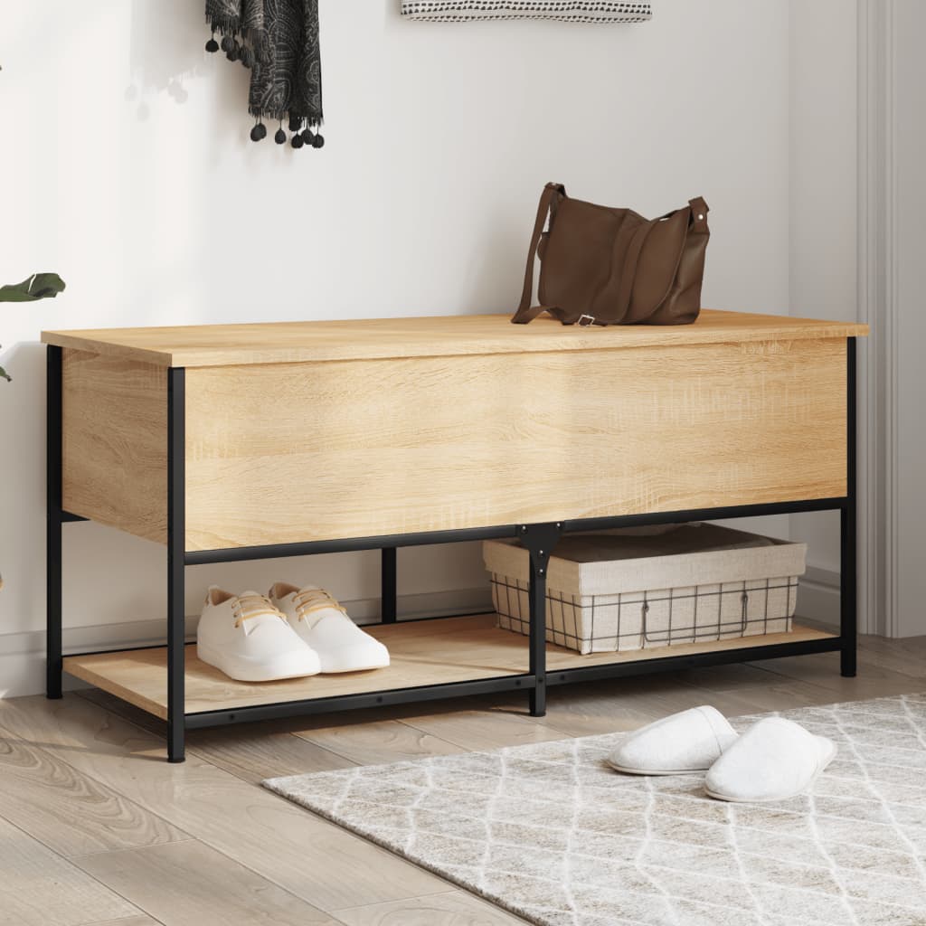 Banc de rangement chêne sonoma 100x42,5x47 cm bois d'ingénierie