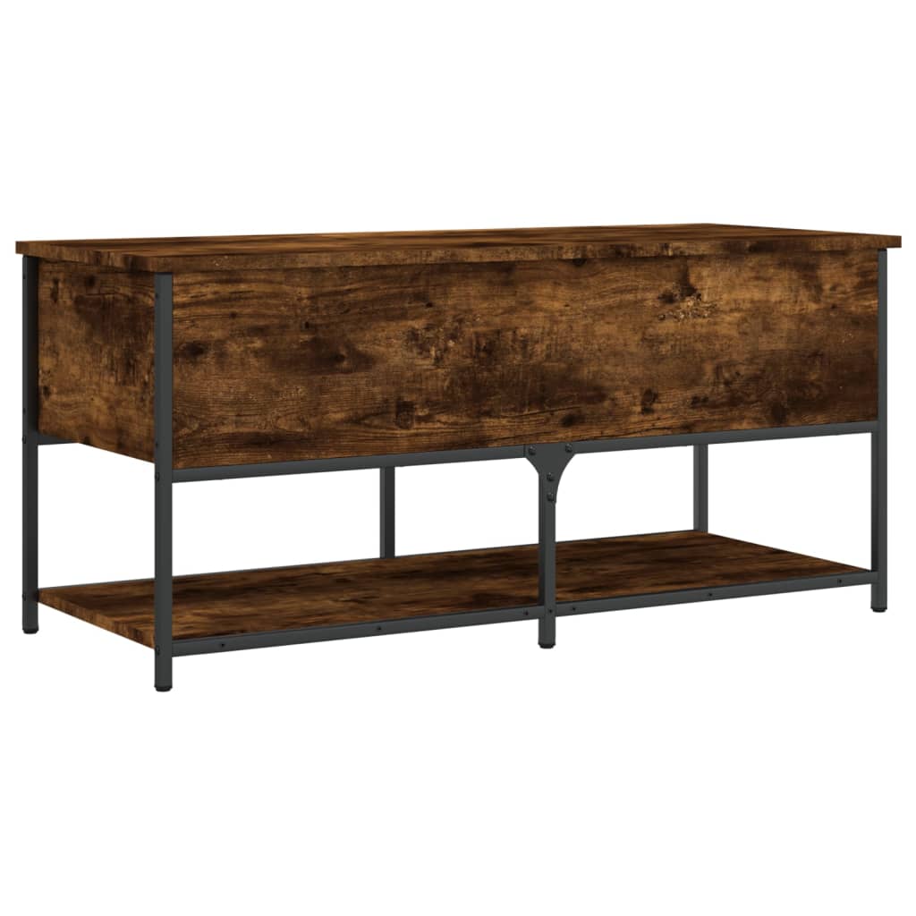 Banc de rangement chêne fumé 100x42,5x47 cm bois d'ingénierie