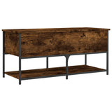 Banc de rangement chêne fumé 100x42,5x47 cm bois d'ingénierie