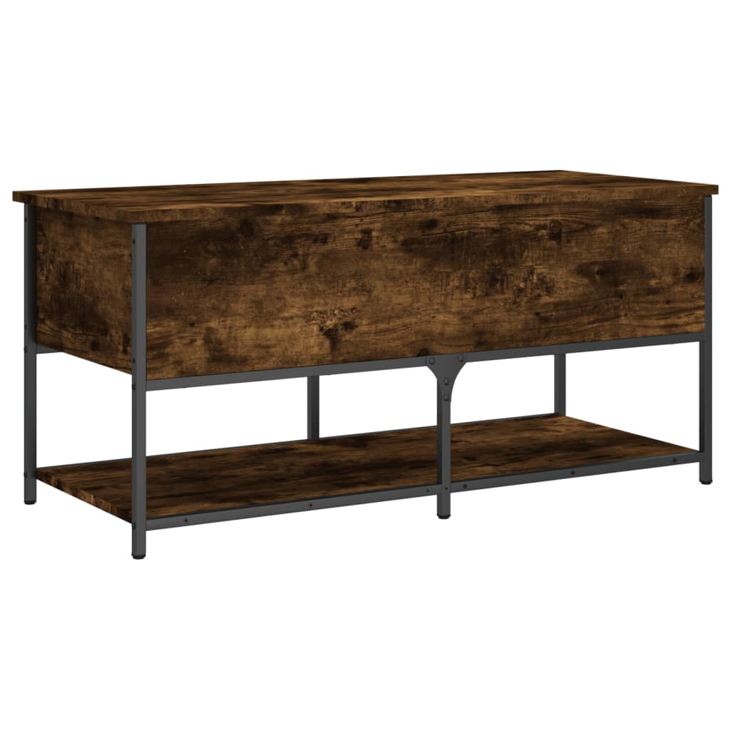 Banc de rangement chêne fumé 100x42,5x47 cm bois d'ingénierie