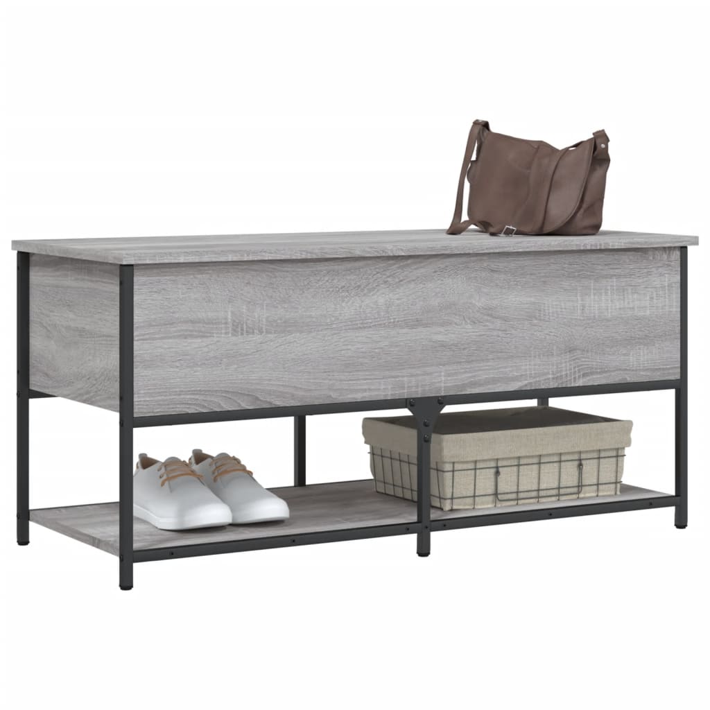 Banc de rangement sonoma gris 100x42,5x47 cm bois d'ingénierie