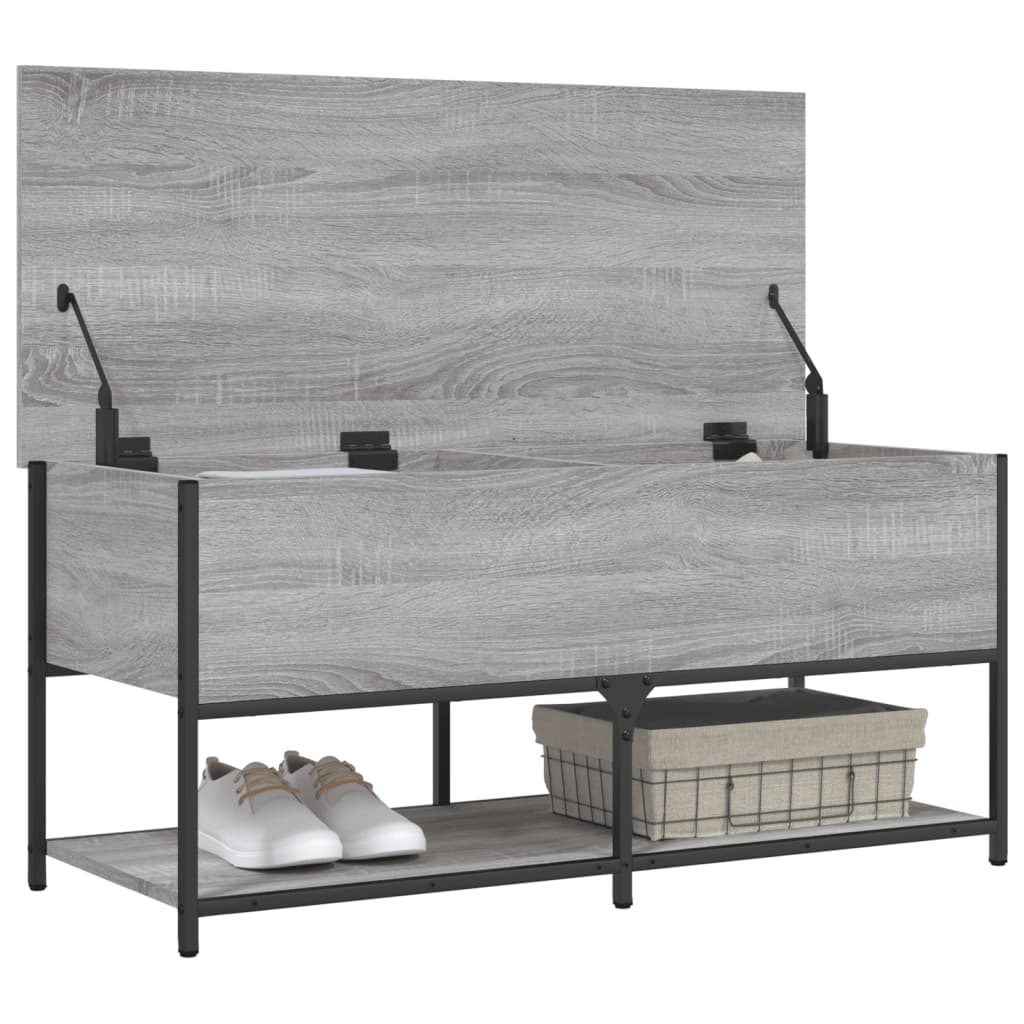 Banc de rangement sonoma gris 100x42,5x47 cm bois d'ingénierie