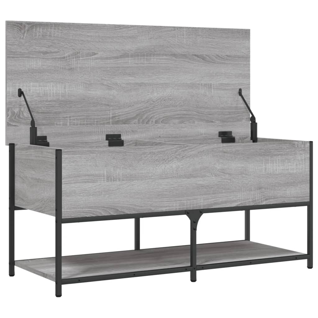 Banc de rangement sonoma gris 100x42,5x47 cm bois d'ingénierie