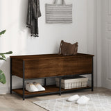 Banc de rangement chêne marron 100x42,5x47 cm bois d'ingénierie