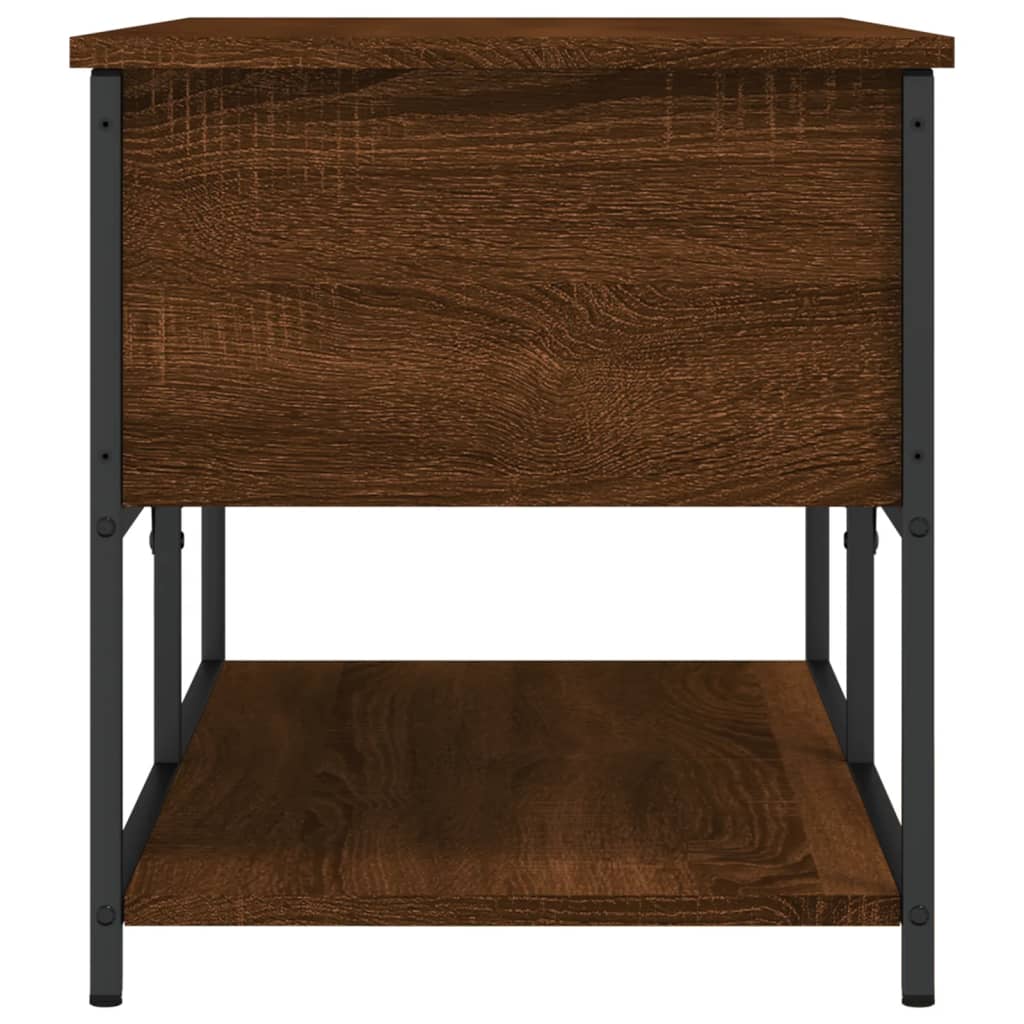 Banc de rangement chêne marron 100x42,5x47 cm bois d'ingénierie