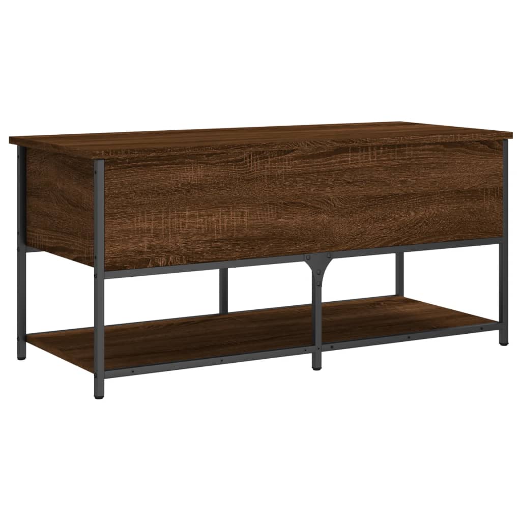 Banc de rangement chêne marron 100x42,5x47 cm bois d'ingénierie